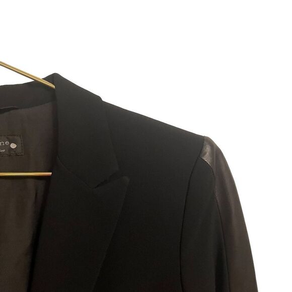 Rag & Bone Store Executive Black Lamb Leather Trimmed Single Button Blazer - Picture 3 of 11